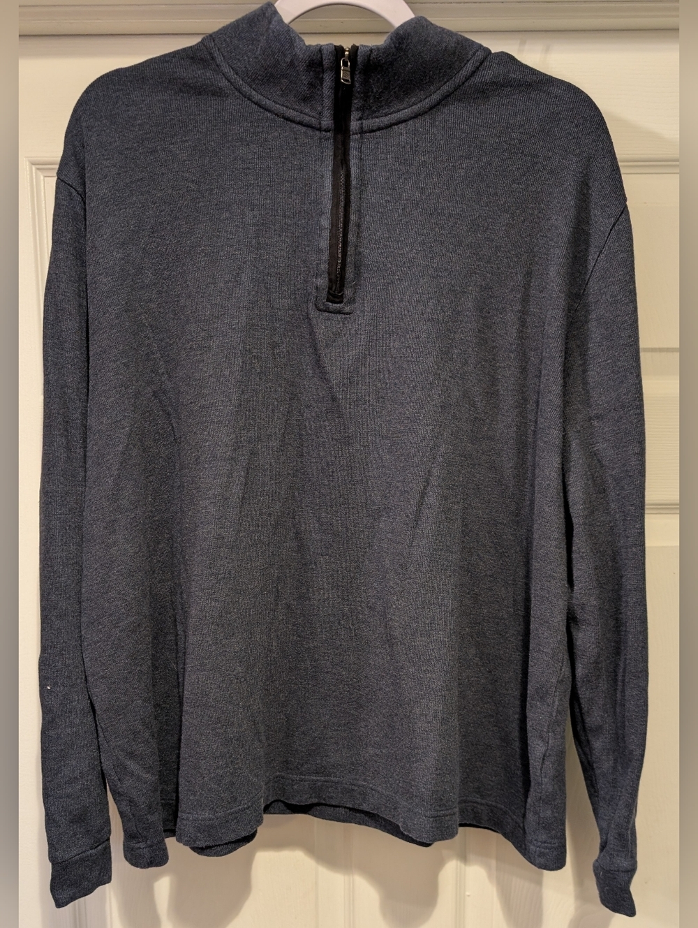 Joseph Abboud Modern Fit Blue Men's Long Sleeve Quarter Zip Cotton Modal Blend